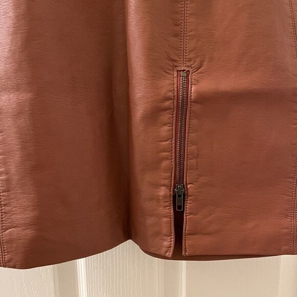 Free People Midnight Magic Mini Skirt Faux Leather Caramel Women's Size 6 NWT - Picture 4 of 12
